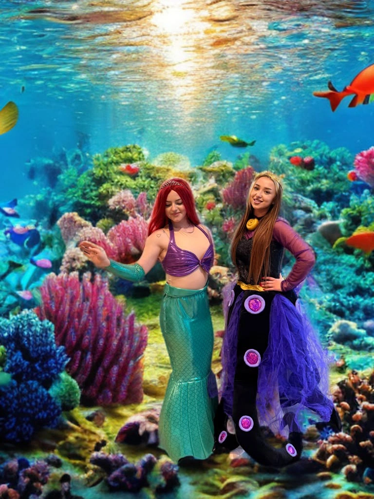 doua animatoare printesa sirena si vrajitoare